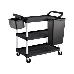 Plastic tea trolley (3 tier-with bins)