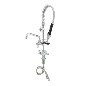Deck mounted mini pre-rinse spray with 8" faucet